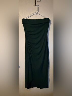 PrettyGarden Strapless GreenRuched Midi Dress Size Large NWT